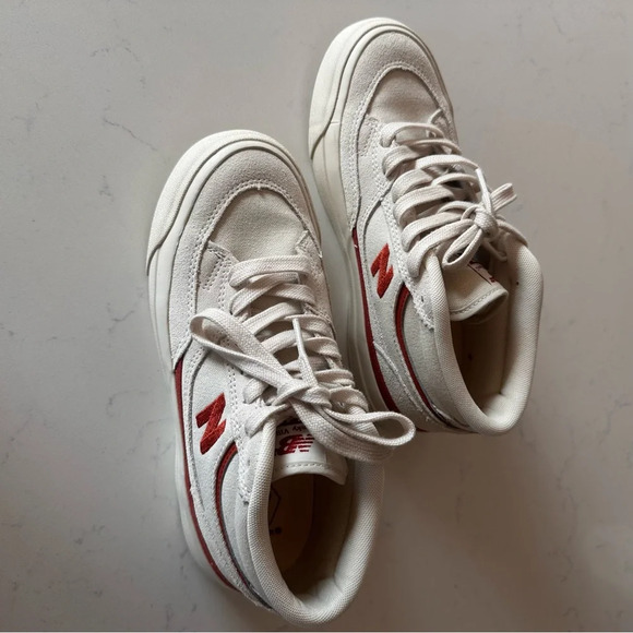New Balance Cream and Red Athletic Shoes - Picture 5 of 7